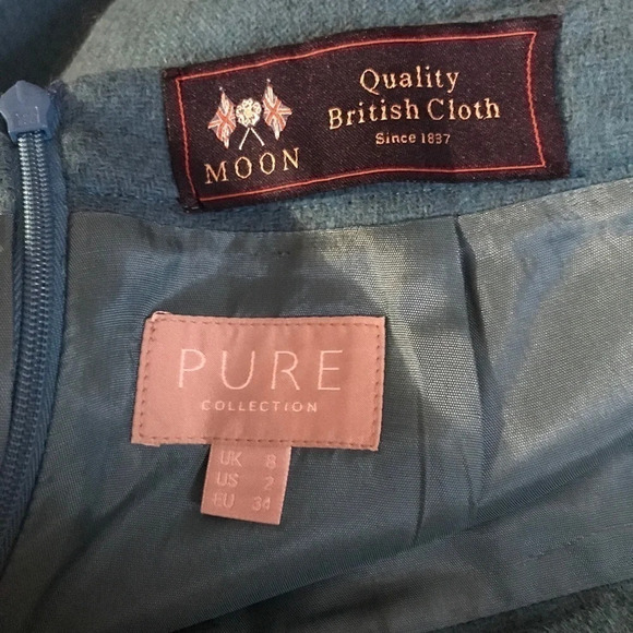 Moon Quality British Cloth Pure Collection wool pencil skirt US Size 2 UK size 8 - Picture 8 of 9